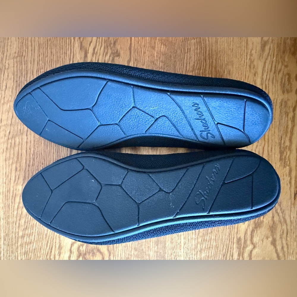 Sketchers Cleo Air Cooled Comfort Slip on Knit Black Light Ballet Flats Size 8.5 - Picture 5 of 6